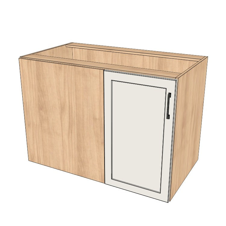 44" Blind Corner Base Cabinet - Door on Right/Left Side - (Hardrock Maple Melamine Boxes - Painted Doors)