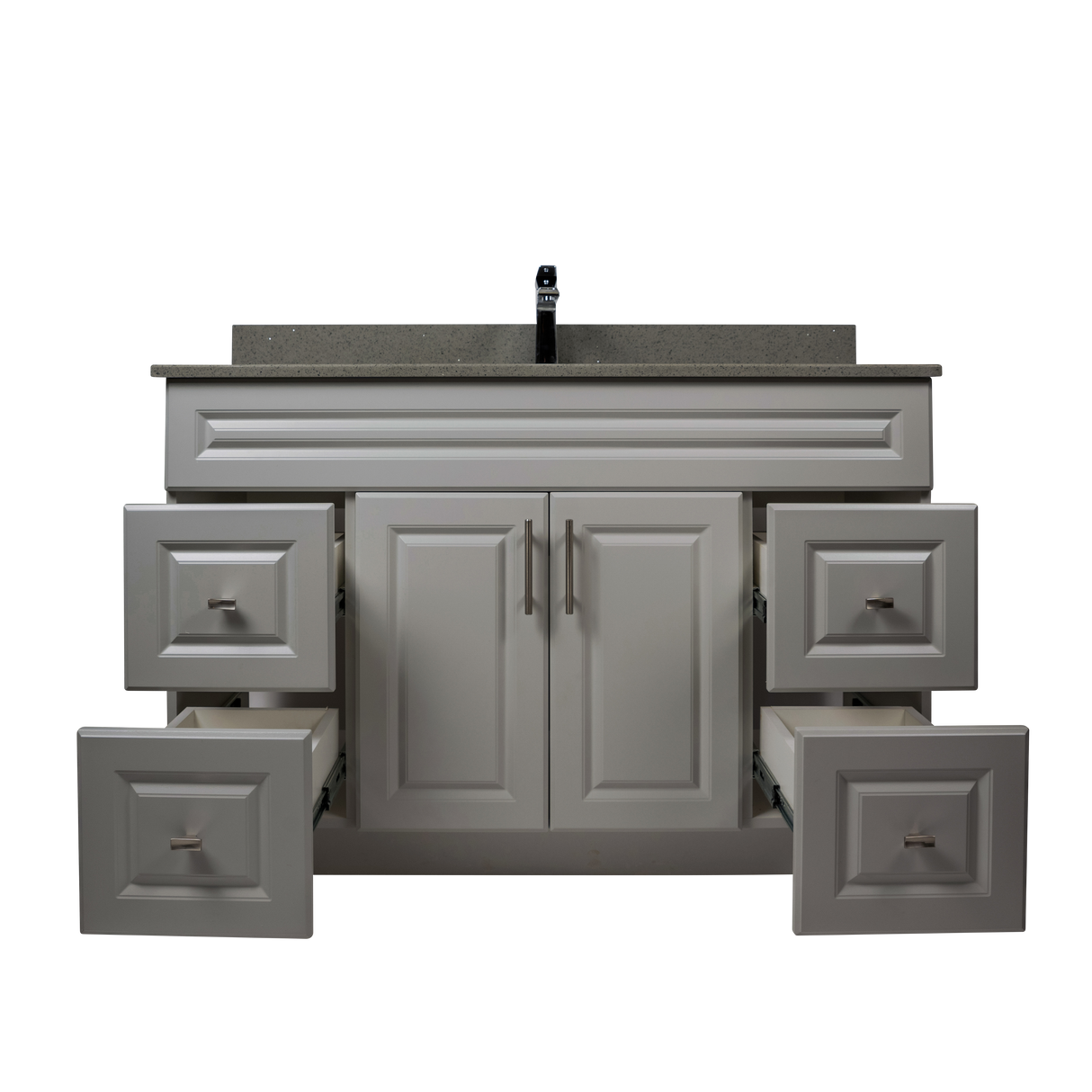 48" MDF - Both Side Draw - Light Grey - Raised Panel Doors