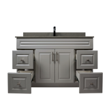 48" MDF - Both Side Draw - Light Grey - Raised Panel Doors