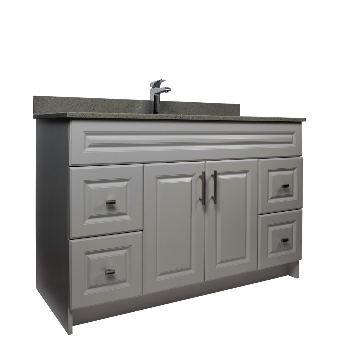 48" MDF - Both Side Draw - Light Grey - Raised Panel Doors