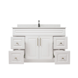 48" MDF - Both Side Draw - White - Raised Panel Doors