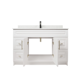 48" MDF - Both Side Draw - White - Raised Panel Doors