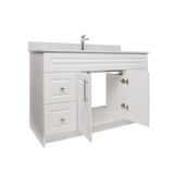 48" MDF - Both Side Draw - White - Raised Panel Doors