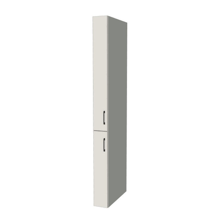 7" Wide Tall Pantry Cabinet - (White Melamine Boxes - Flat Panel Doors) 24 D