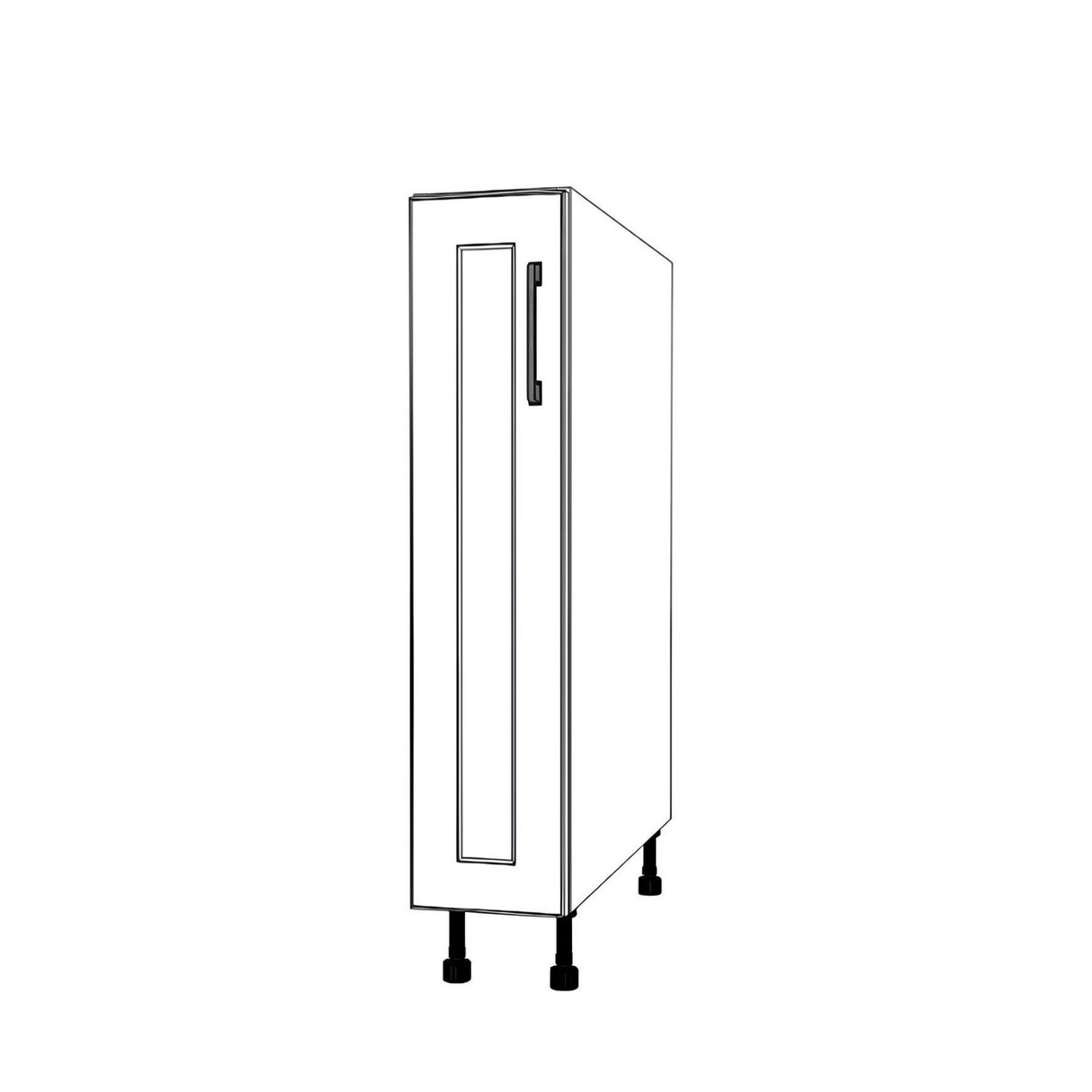 7" Wide Base Cabinet - Painted Doors