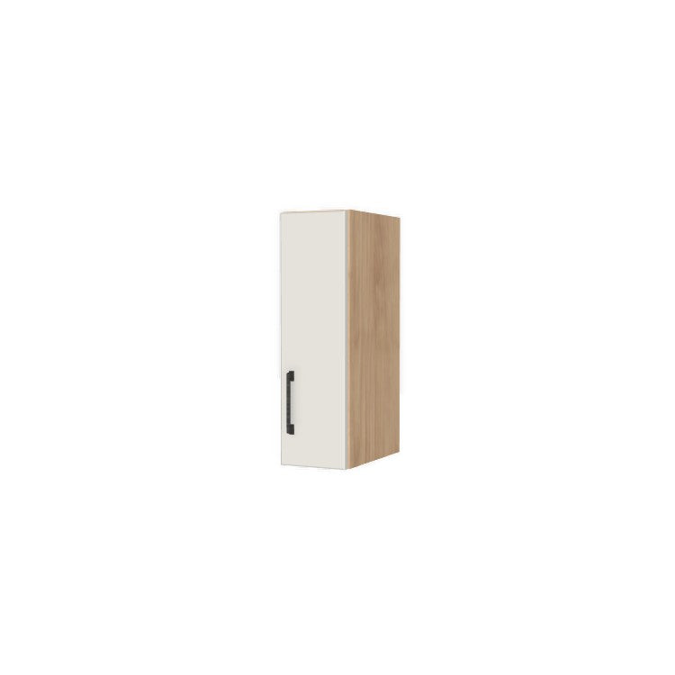 7" Wide x 24" High Wall Cabinet - (Hardrock Maple Melamine Boxes - Flat Panel Doors)