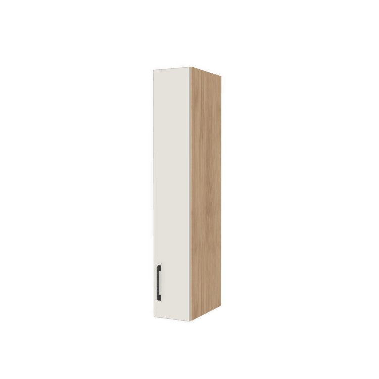 7" Wide x 42" High Wall Cabinet - (Hardrock Maple Melamine Boxes - Flat Panel Doors)