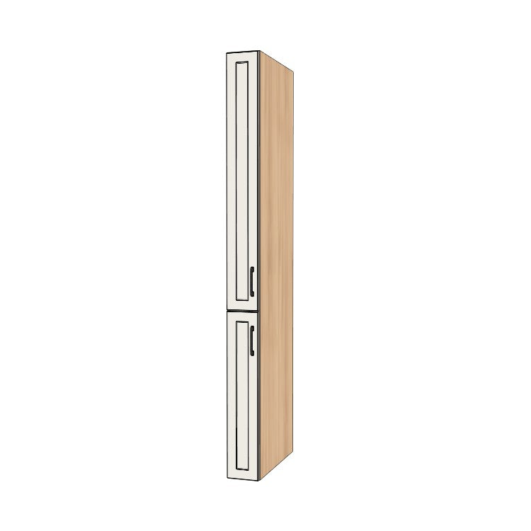 7" Wide Tall Pantry Cabinet - (Hardrock Maple Melamine Boxes - Thermofoil Doors) 24 D