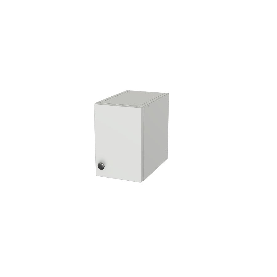 8" Wide x 12" High Wall Cabinet - (White Melamine Boxes - Flat Panel Doors)