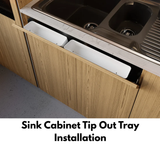 Installation - Sink Cabinet Tip Out Tray (Per Hinge Pair)