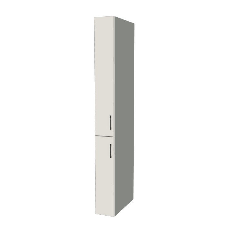 9" Wide Tall Pantry Cabinet - (White Melamine Boxes - Flat Panel Doors) 24 D