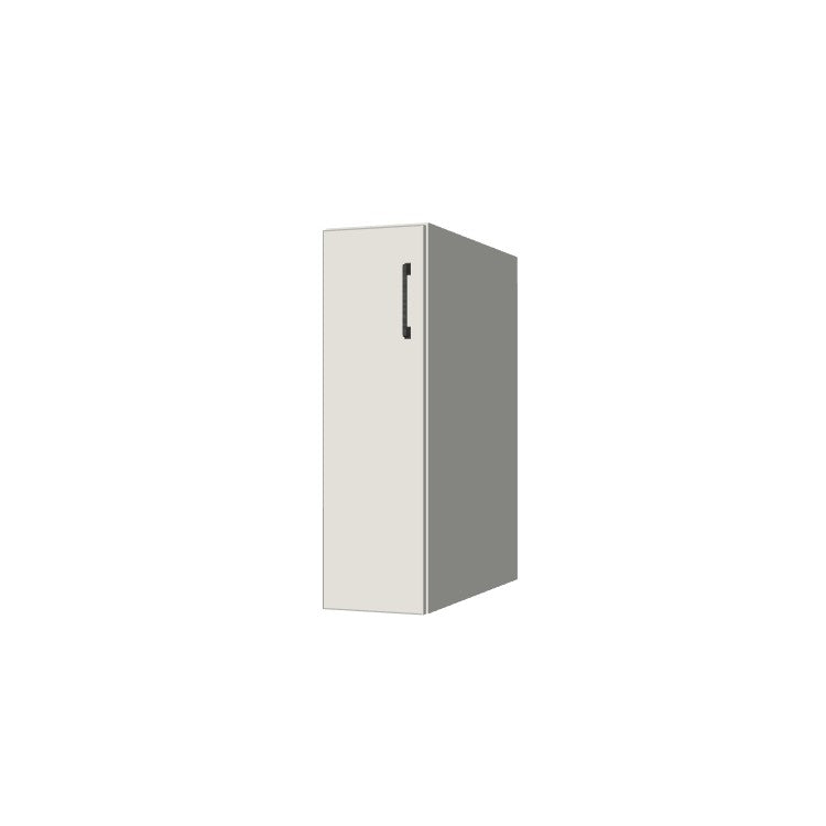 9" Wide Base Cabinet - (White Melamine Boxes - Flat Panel Doors)