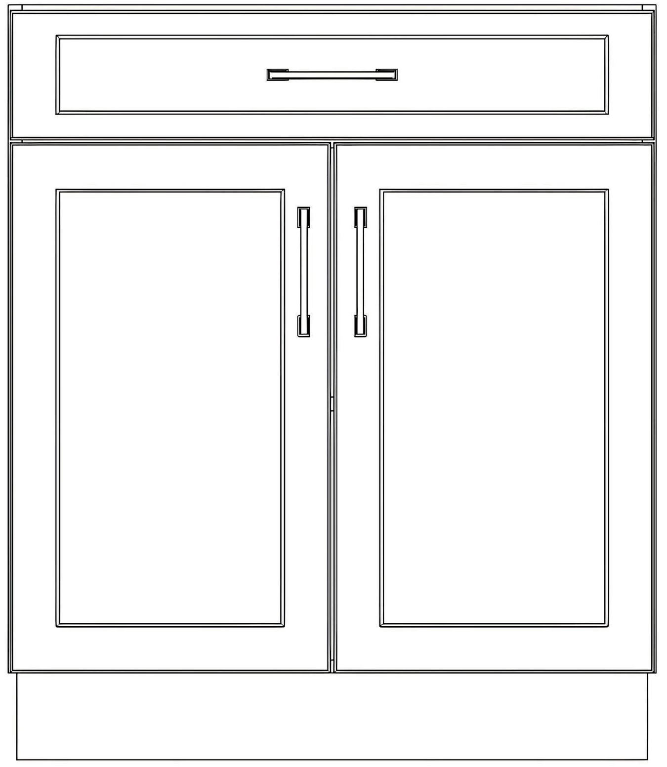Base Cabinets With Drawer On Top - Painted Doors