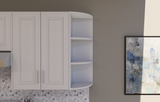 Corner Open Shelf Cabinet - Rounded
