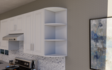 Corner Open Shelf Cabinet - Rounded