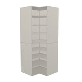RTI Closets Basic Corner Shelf Closet Unit – 38" x 38" Wide – Painted Fronts