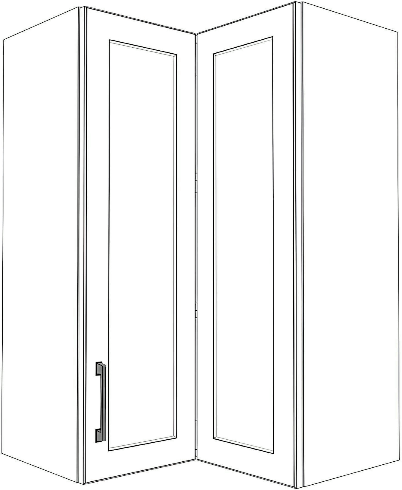Upper Corner Cabinets - Painted Doors