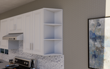 Corner Open Shelf Cabinet - Angled