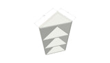 Corner Open Shelf Cabinet - Angled