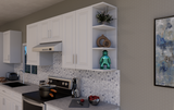 Corner Open Shelf Cabinet - Rectangle