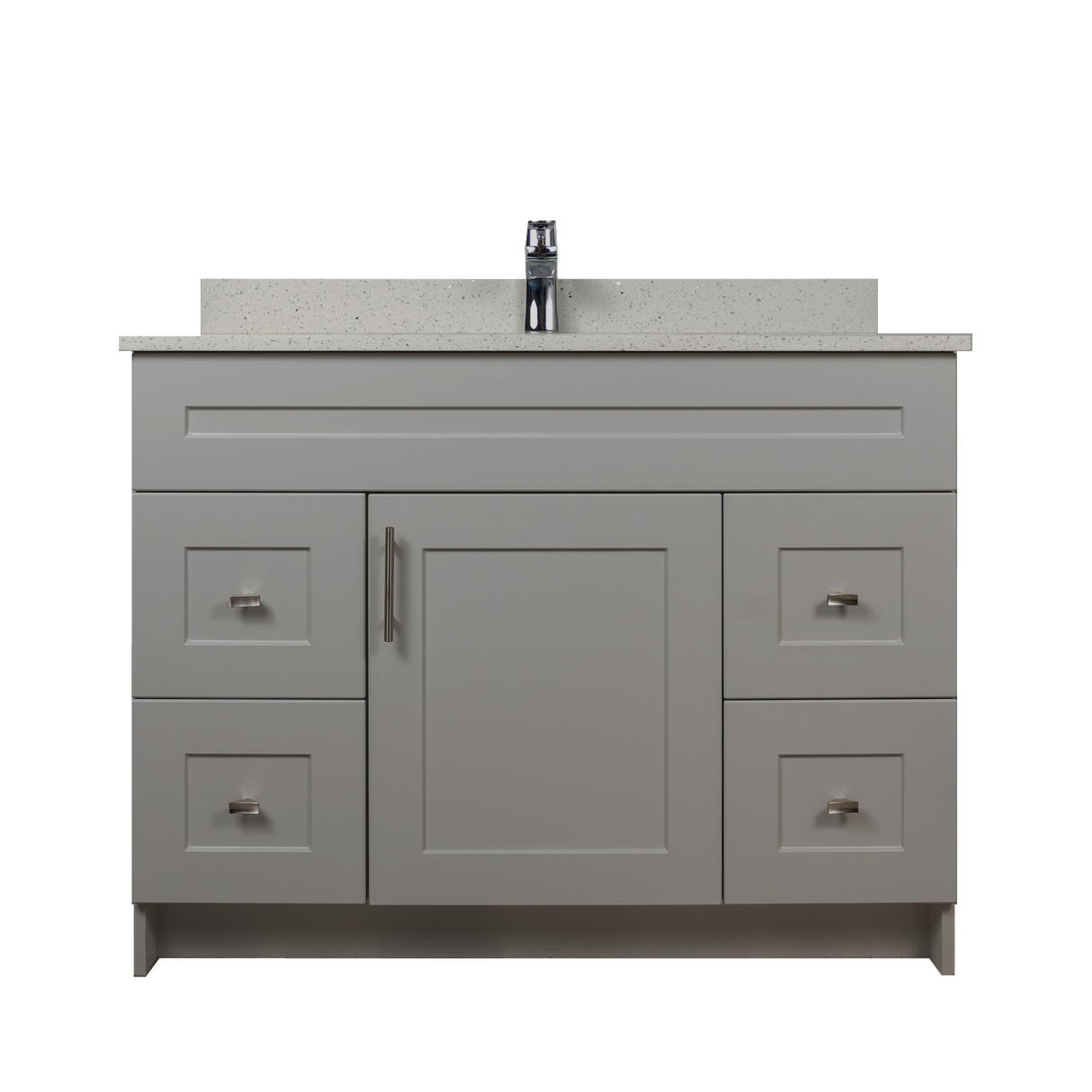 42" MDF - Both Side Draw - Light Grey - Shaker Doors - Softclose Hardware