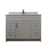 42" MDF - Both Side Draw - Light Grey - Shaker Doors - Softclose Hardware