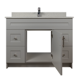 42" MDF - Both Side Draw - Light Grey - Shaker Doors - Softclose Hardware