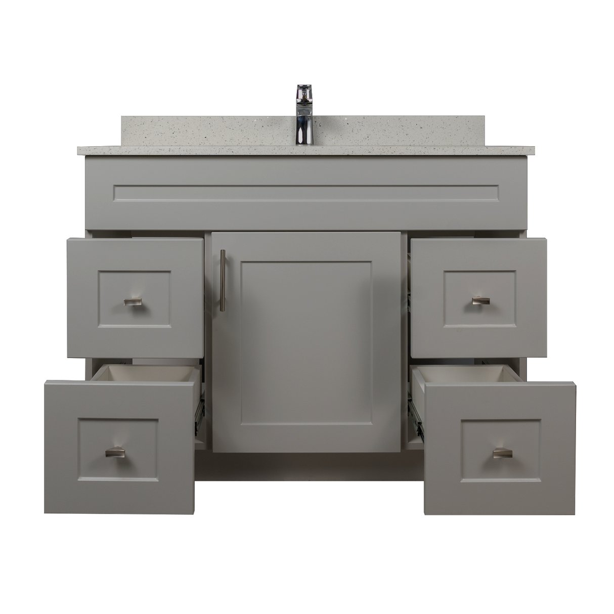 42" MDF - Both Side Draw - Light Grey - Shaker Doors - Softclose Hardware