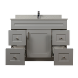 42" MDF - Both Side Draw - Light Grey - Shaker Doors - Softclose Hardware