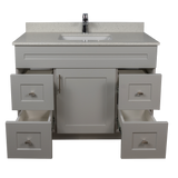 42" MDF - Both Side Draw - Light Grey - Shaker Doors - Softclose Hardware