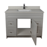 42" MDF - Both Side Draw - Light Grey - Shaker Doors - Softclose Hardware