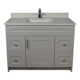 42" MDF - Both Side Draw - Light Grey - Shaker Doors - Softclose Hardware