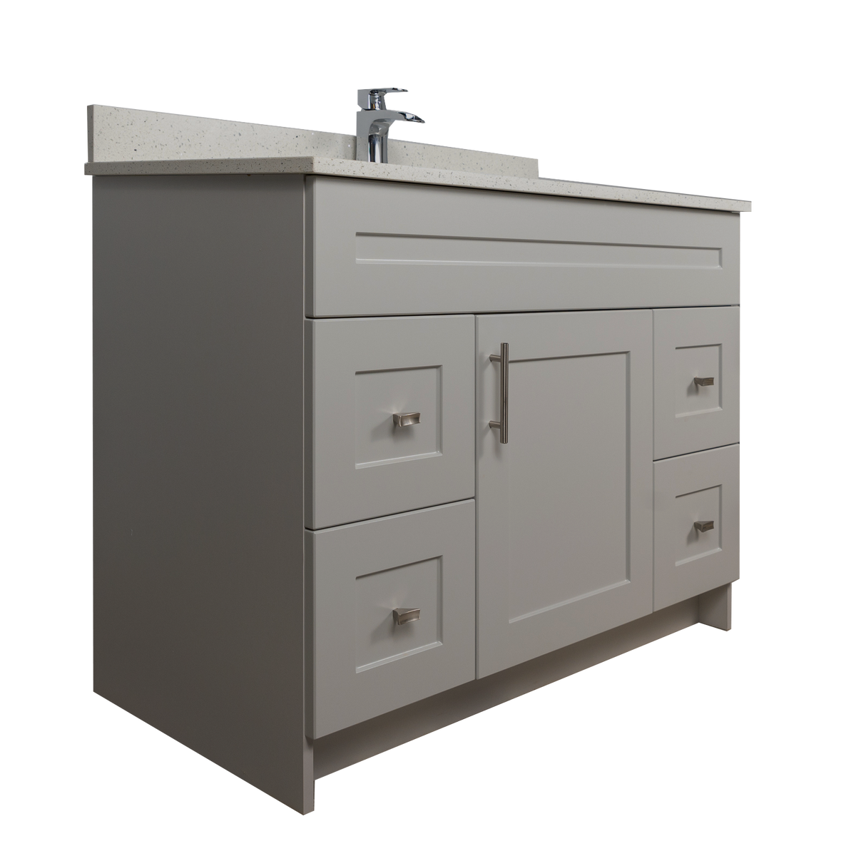 42" MDF - Both Side Draw - Light Grey - Shaker Doors - Softclose Hardware
