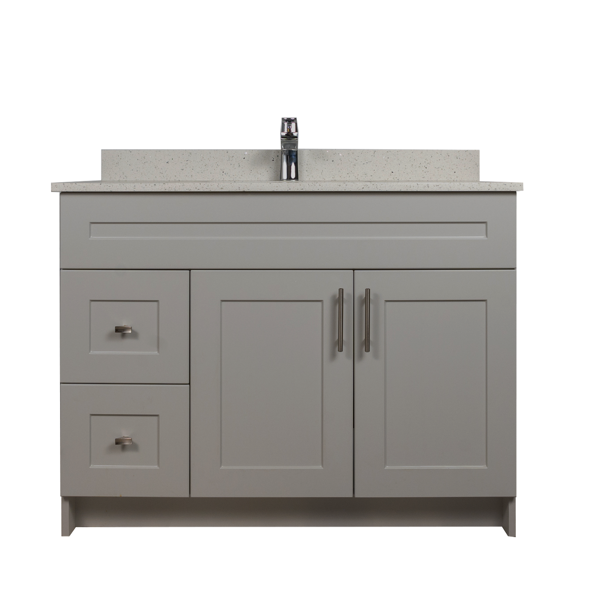 42" MDF - Left Side Draw - Light Grey - Shaker Doors - Softclose Hardware