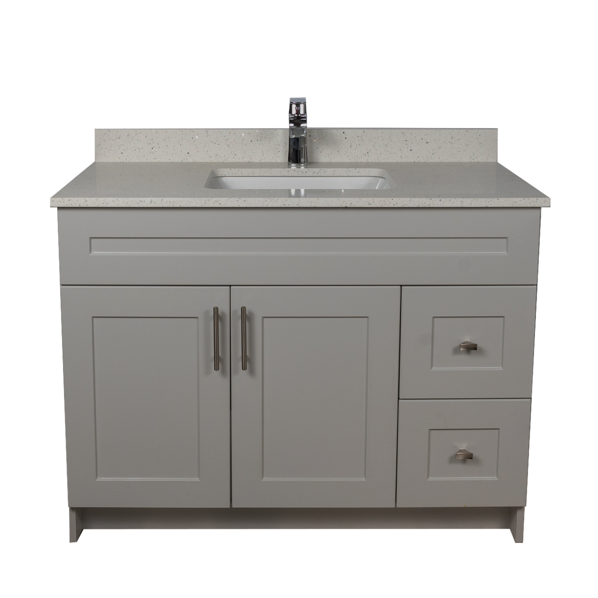 42" MDF - Right Side Draw - Light Grey - Shaker Doors - Softclose Hardware