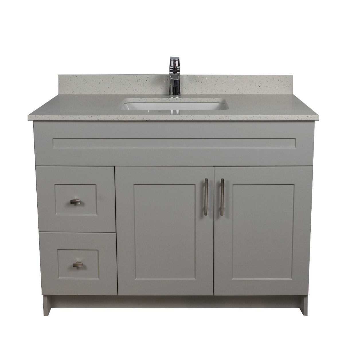 42" MDF - Left Side Draw - Light Grey - Shaker Doors - Softclose Hardware