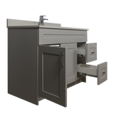 42" MDF - Right Side Draw - Light Grey - Shaker Doors - Softclose Hardware