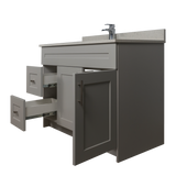 42" MDF - Left Side Draw - Light Grey - Shaker Doors - Softclose Hardware