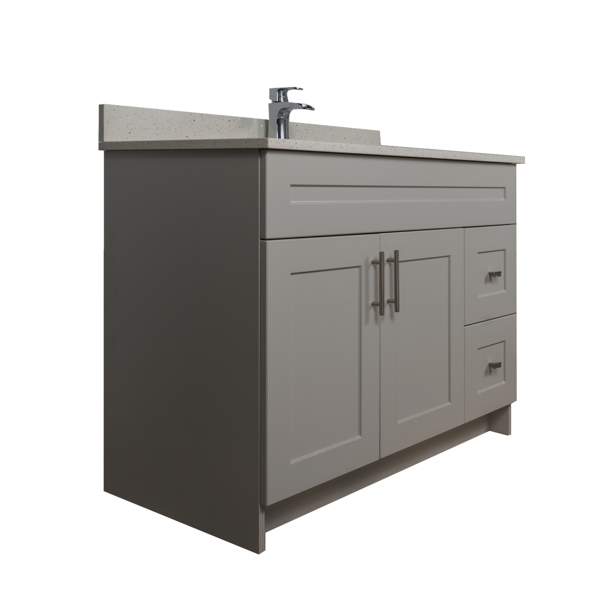 42" MDF - Right Side Draw - Light Grey - Shaker Doors - Softclose Hardware