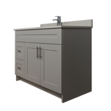 42" MDF - Left Side Draw - Light Grey - Shaker Doors - Softclose Hardware