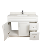 42" MDF - Right Side Draw - White - Shaker Doors - Softclose Hardware