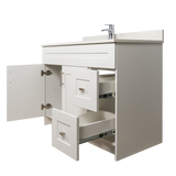 42" MDF - Right Side Draw - White - Shaker Doors - Softclose Hardware