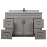48" MDF - Both Side Draw - Light Grey - Shaker Doors - Softclose Hardware