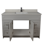 48" MDF - Both Side Draw - Light Grey - Shaker Doors - Softclose Hardware