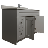 48" MDF - Both Side Draw - Light Grey - Shaker Doors - Softclose Hardware