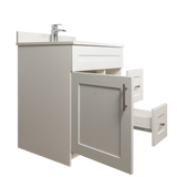 30" MDF - Right Side Draw - White - Shaker Doors - Softclose Hardware