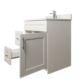 30" MDF - Left Side Draw - White - Shaker Doors - Softclose Hardware
