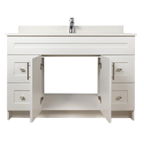 48" MDF - Both Side Draw - White - Shaker Doors - Softclose Hardware