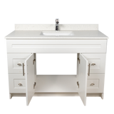 48" MDF - Both Side Draw - White - Shaker Doors - Softclose Hardware