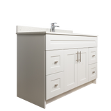 48" MDF - Both Side Draw - White - Shaker Doors - Softclose Hardware